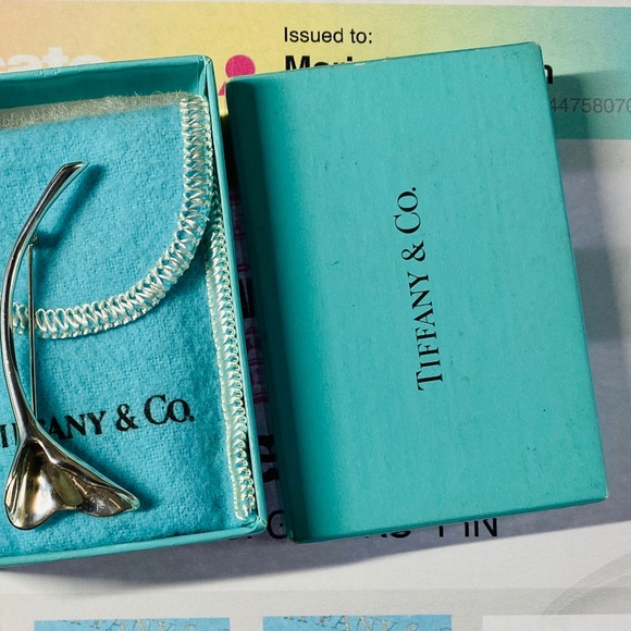 Tiffany & Co. Ginkgo Leaf Flower Pin Brooch – Sterling Silver 925 vintage - Picture 7 of 8